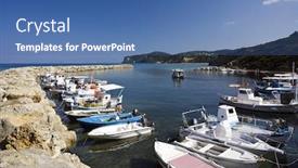  Presentation with pearl harbor - Slide deck featuring harbor-of-agios-stefanos-corfu background and a ocean colored foreground