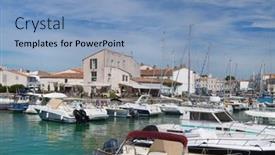  Presentation with recreation - Beautiful presentation design featuring harbor with recreation boats in french saint-martin-de-re backdrop and a light blue colored foreground