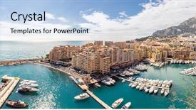  Presentation with cityscape - Amazing slides having harbour - monaco fontvieille cityscape monte carlo backdrop and a light blue colored foreground