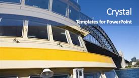  Presentation with sydney harbour bridge - PPT theme having harbour beside sydney harbour bridge background and a ocean colored foreground