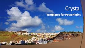  Presentation with spain - Beautiful PPT theme featuring harbour of san sebastian de backdrop and a  colored foreground