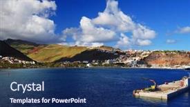  Presentation with san diego team news - Presentation theme consisting of harbour of san sebastian de background and a  colored foreground