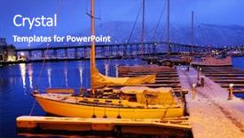  Presentation with europe - Presentation with harbour of tromso norway europe background and a  colored foreground