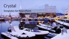  Presentation with world war 2 norway - Audience pleasing presentation theme consisting of harbour of tromso norway europe backdrop and a  colored foreground