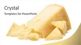  Presentation with white cheese - Presentation design featuring hard - parmesan cheese isolated on white background and a white colored foreground