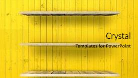  Presentation with wood board - Presentation enhanced with hard board boxes - empty wood shelf on wooden background and a  colored foreground