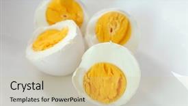  Presentation with maternal nutrition - Audience pleasing PPT theme consisting of hard boiled egg closeup nutrition backdrop and a  colored foreground
