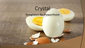  Presentation with shell - Presentation theme consisting of hard boiled eggs and shell background and a coral colored foreground