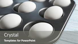  Presentation with muffin - Amazing slide deck having hard boiled eggs in muffin tin on table backdrop and a gray colored foreground