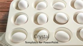  Presentation with muffin - Cool new slide deck with hard-boiled-eggs-in-muffin backdrop and a soft green colored foreground