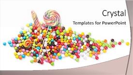  Presentation with candy - PPT layouts consisting of hard candy - colorful candies and lollipops isolated background and a white colored foreground