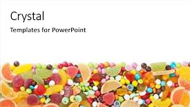  Presentation with jelly - Cool new PPT theme with hard candy - colorful candies jelly and marmalade backdrop and a white colored foreground