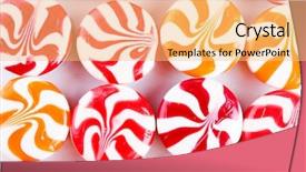  Presentation with peppermint - Cool new PPT theme with hard candy - peppermint candies backdrop and a yellow colored foreground