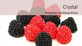  Presentation with sweet candy - Amazing slides having hard candy - sweet raspberries and blackberries bonbons backdrop and a lemonade colored foreground