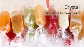  Presentation with brazilian candies - Slide deck with hard candy - tasty candies close up background and a lemonade colored foreground
