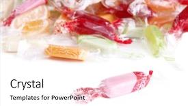  Presentation with peppermint candy cane on white - Amazing slide deck having hard candy - tasty candies isolated on white backdrop and a white colored foreground