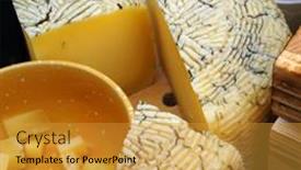  Presentation with cheese - Slides having hard-cheese-canestrato-made background and a gold colored foreground