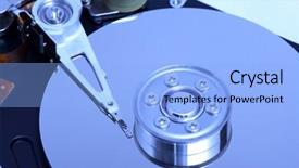  Presentation with hard disk - Presentation enhanced with hard disk detail with a blue hue background and a light blue colored foreground