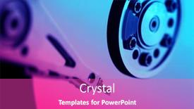  Presentation with hard disk - PPT theme with hard-disk-detail background and a purple colored foreground