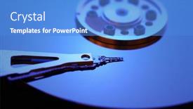  Presentation with hard disk - Colorful PPT theme enhanced with hard-disk-detail backdrop and a teal colored foreground
