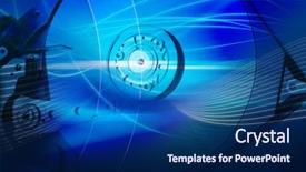  Presentation with hard disk drive - Slide deck with hard disk drive background and a navy blue colored foreground