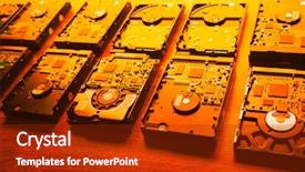  Presentation with hard disk - Cool new PPT layouts with hard disk drives backdrop and a crimson colored foreground