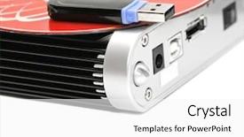  Presentation with hard disk drive - Audience pleasing slides consisting of hard disk flash memory backdrop and a white colored foreground