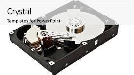  Presentation with hard disk - Slide deck having hard disk isolated background and a white colored foreground