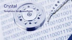  Presentation with hard disk drive - PPT layouts consisting of hard disk of a computer background and a sky blue colored foreground