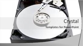  Presentation with hard disk - Audience pleasing PPT layouts consisting of hard disk on white background backdrop and a light gray colored foreground