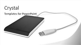  Presentation with hard disk drive - Beautiful PPT layouts featuring hard disk with usb backdrop and a white colored foreground