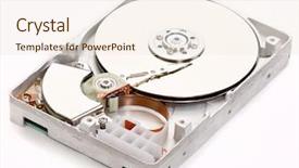  Presentation with hard disk drive - Presentation theme with hard disk background and a cream colored foreground