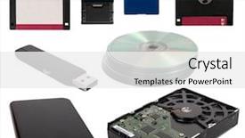  Presentation with storage - Theme featuring hard drive - data storage devices background and a white colored foreground