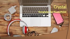  Presentation with hd renewable energy - PPT theme having hard drive - laptop with accessories energy background and a tawny brown colored foreground