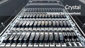  Presentation with data center - Audience pleasing presentation theme consisting of hard drives in data center backdrop and a dark gray colored foreground