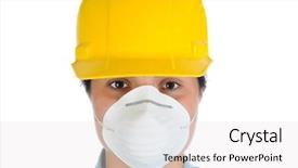  Presentation with dust - Slides with hard hat and dust mask background and a sky blue colored foreground