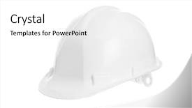  Presentation with hat - Amazing presentation design having hard hat isolated on white backdrop and a white colored foreground
