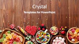  Presentation with jelly - Cool new presentation theme with hard heart - colorful candies jelly and marmalade backdrop and a coral colored foreground