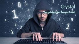  Presentation with solving - Amazing PPT layouts having hard on online passcode scanning backdrop and a ocean colored foreground