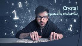  Presentation with solving - Cool new PPT theme with hard on online passcode scanning backdrop and a  colored foreground