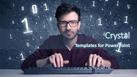  Presentation with solving - Colorful presentation theme enhanced with hard on online passcode scanning backdrop and a ocean colored foreground