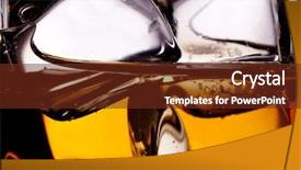  Presentation with glass of whiskey ice - Amazing PPT theme having hard rock - whiskey with ice cubes close-up backdrop and a tawny brown colored foreground