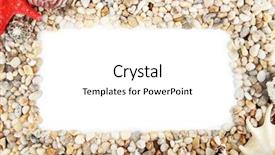  Presentation with sea shells - Presentation theme with hard rock group - frame of small sea stones background and a white colored foreground