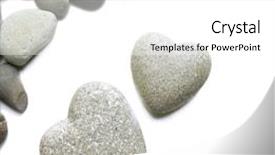  Presentation with shape heart - Slide deck having hard rock group - grey stones in shape background and a white colored foreground