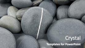  Presentation with tropical beach party - Amazing PPT theme having hard rock group - rounded pebbles at the tropical backdrop and a  colored foreground