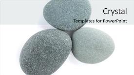  Presentation with white sea urchin - Amazing PPT theme having hard rock group - sea stones isolated on white backdrop and a light blue colored foreground