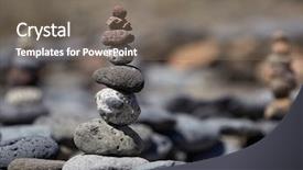  Presentation with volcanic rock - Cool new slide deck with hard rock group - stack of black volcanic stones backdrop and a gray colored foreground