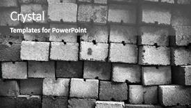  Presentation with bricks - Presentation design featuring house with a roof of background and a white colored foreground