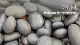  Presentation with rustic bridge pebbles purple butterflies - Presentation design with hard rock group - wet beach pebbles background background and a  colored foreground