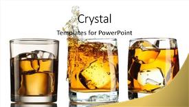 Presentation with whiskey - Beautiful presentation theme featuring hard rock group - whiskey in glass with ice backdrop and a white colored foreground